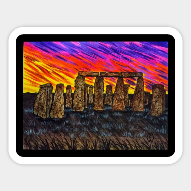 Stonehenge Shadows Sticker by Matt Starr Fine Art